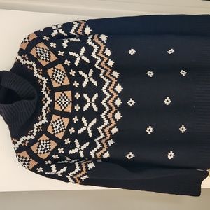 100% cashmere fair isle sweater mock neck sweater